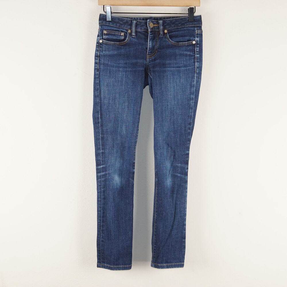 Tory Burch Super Skinny Low Rise Blue Jeans Womens Sz 25